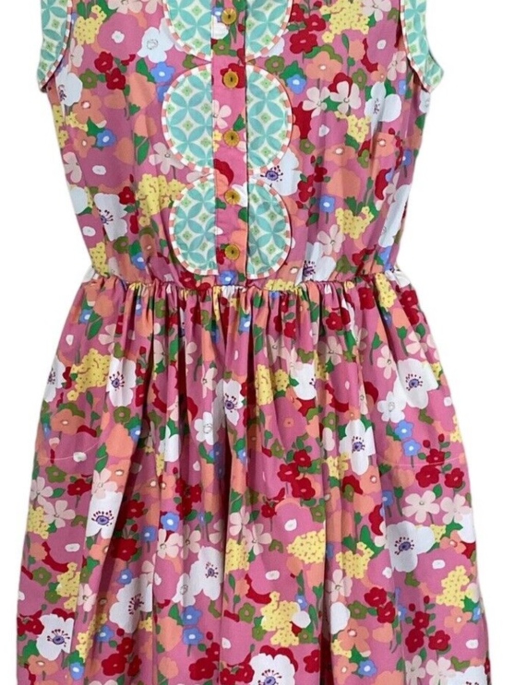 Matilda Jane Floral Dress Small Pink Cottagecore Button Front Sleeveless - Picture 3 of 9